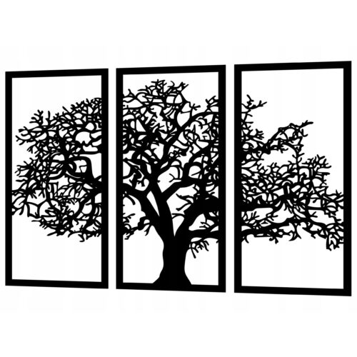Ozdobny obraz ażurowy dekoracja ścienna panele TRYPTYK DRZEWO 3D Zestaw XL