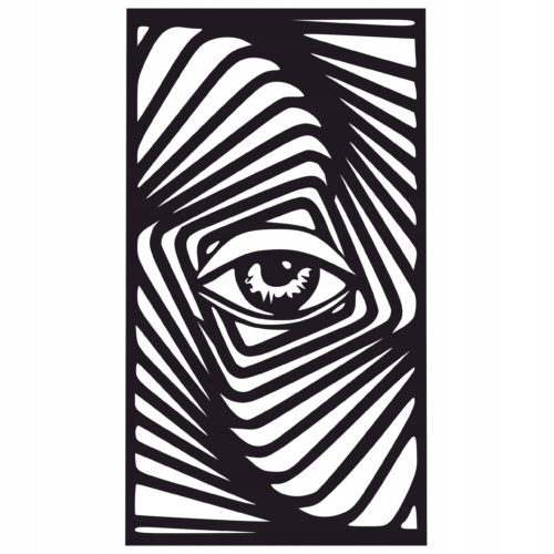 OBRAZ AŻUROWY DEKORACJA ŚCIENNA OKO 3D OBRAZY DO SALONU 353x630mm