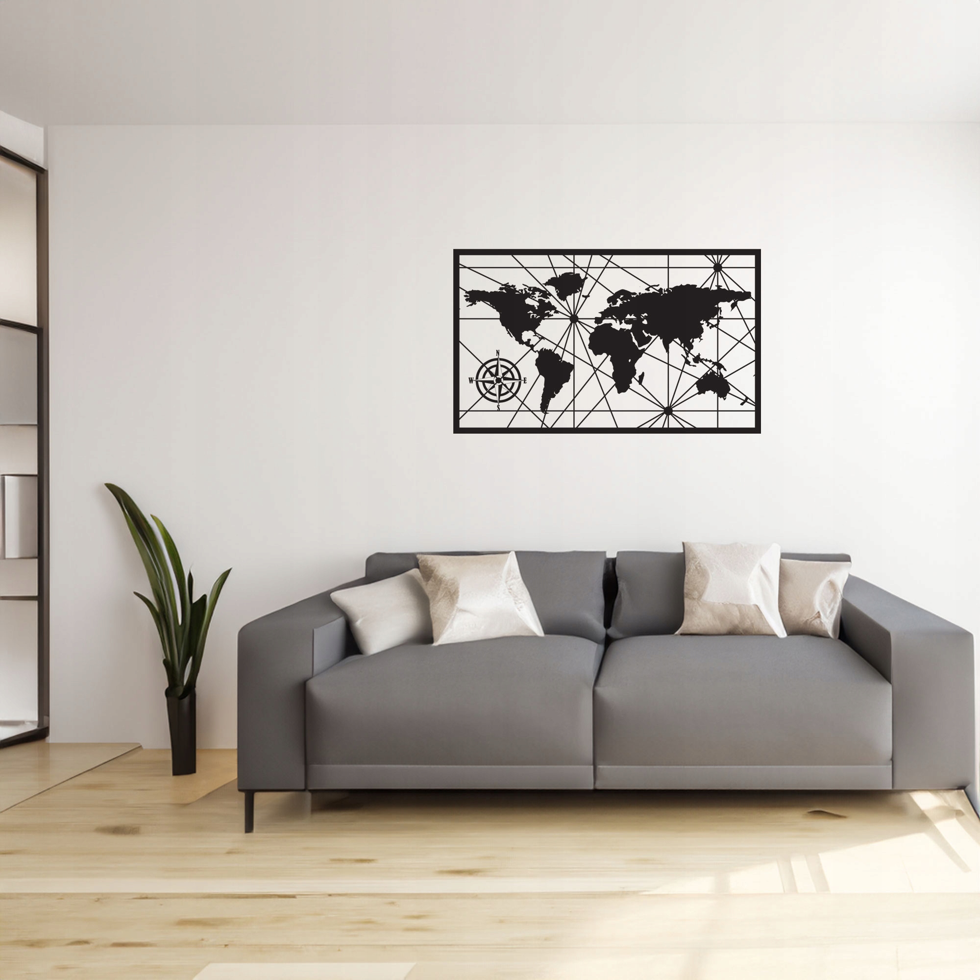 Mapa Świata 3D na ścianie