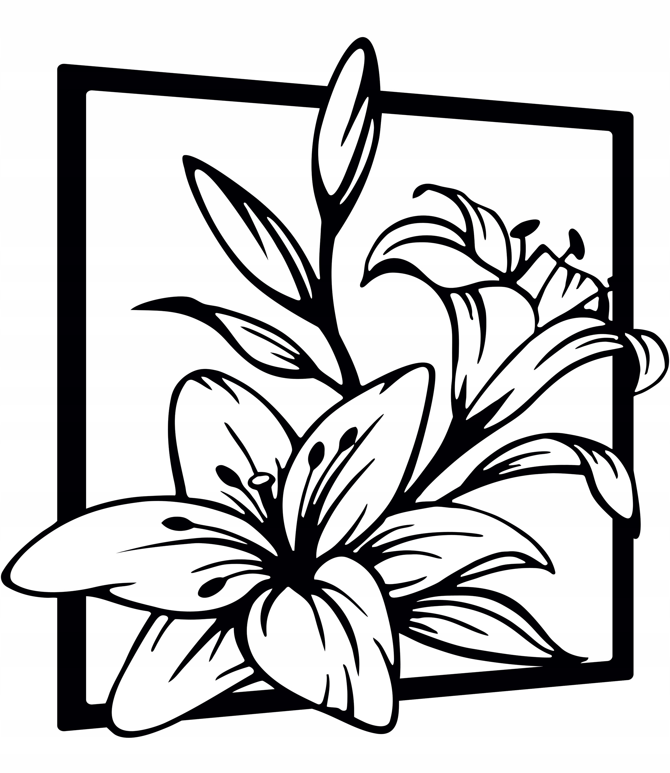 Elegancki obraz ażurowy 3D kwiaty lilii