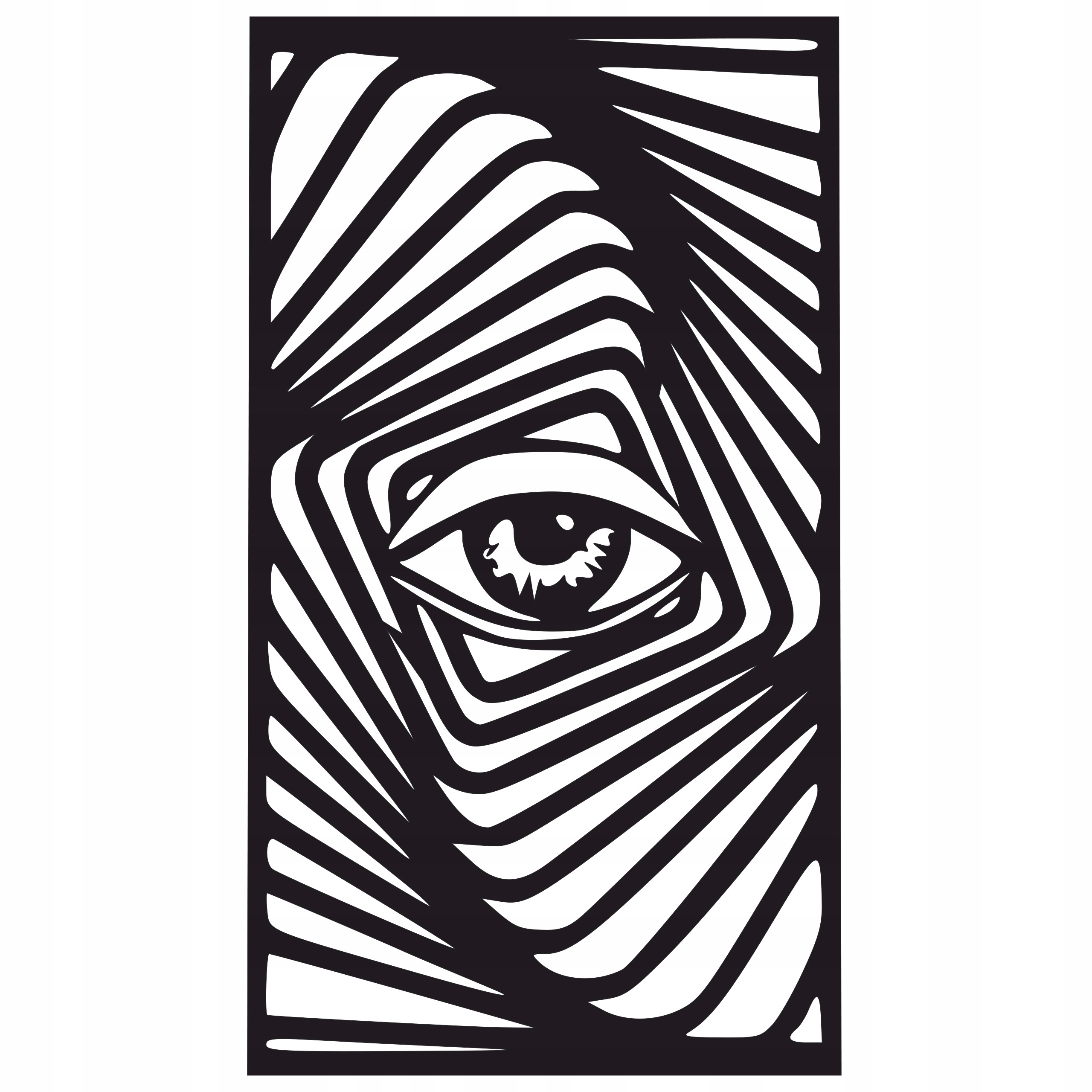 Nowoczesny czarny obraz ażurowy 3D oko dekoracja loft